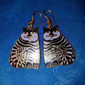 Laurel Burch “Shambala” Cat Dangle Earrings